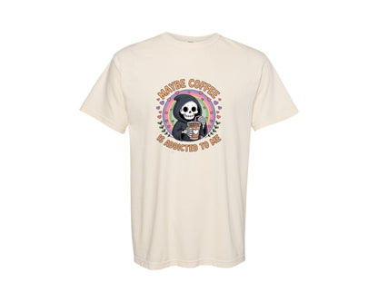 brand:Comfort Colors|color:Ivory|Grim Reaper Coffee Cute Goth Graphic T-Shirt