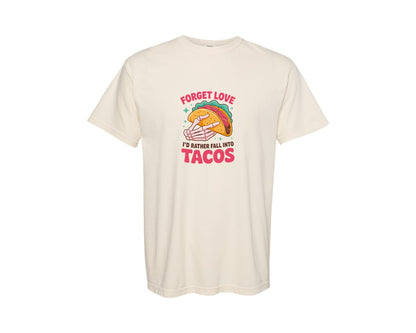 brand:Comfort Colors|color:Ivory|Anti Valentine Taco Lover Design Graphic T-Shirt