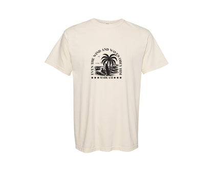 brand:Comfort Colors|color:Ivory|Wind And Waves Obey Him Mark 441 Graphic T-Shirt