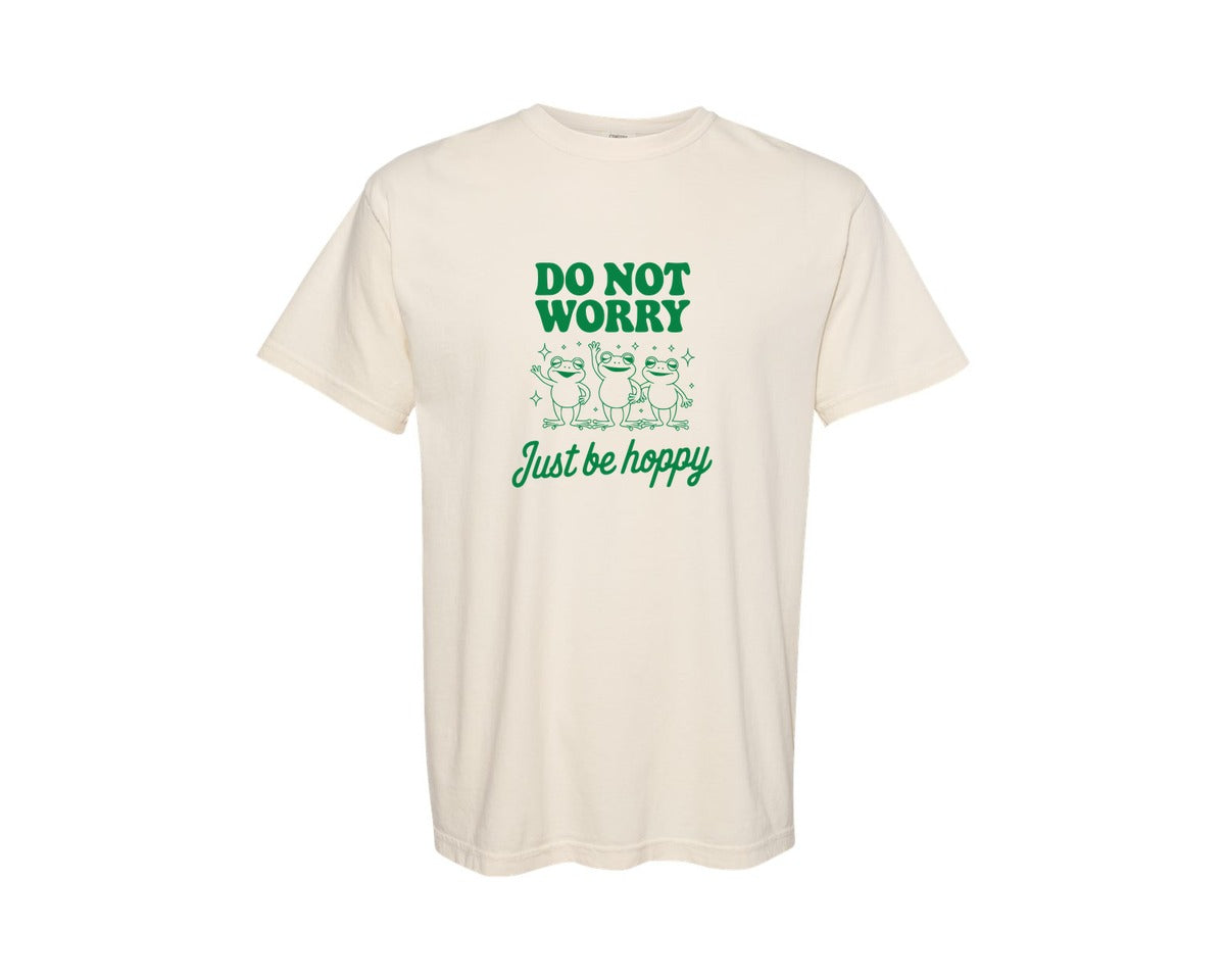 brand:Comfort Colors|color:Ivory|Do Not Worry Just Be Hoppy Frog T Shirt 2 Graphic T-Shirt