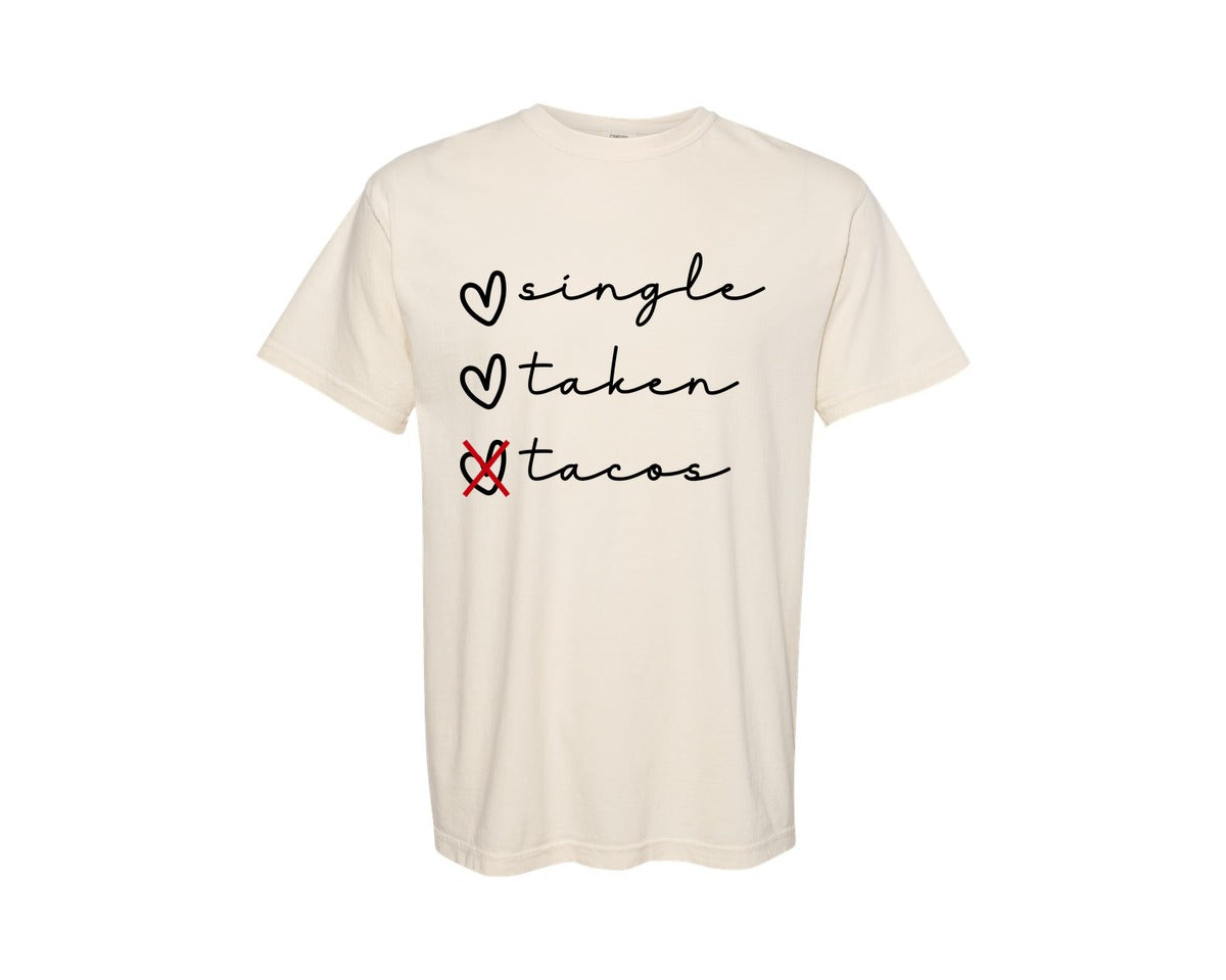 brand:Comfort Colors|color:Ivory|Single Taken Tacos 12 Graphic T-Shirt