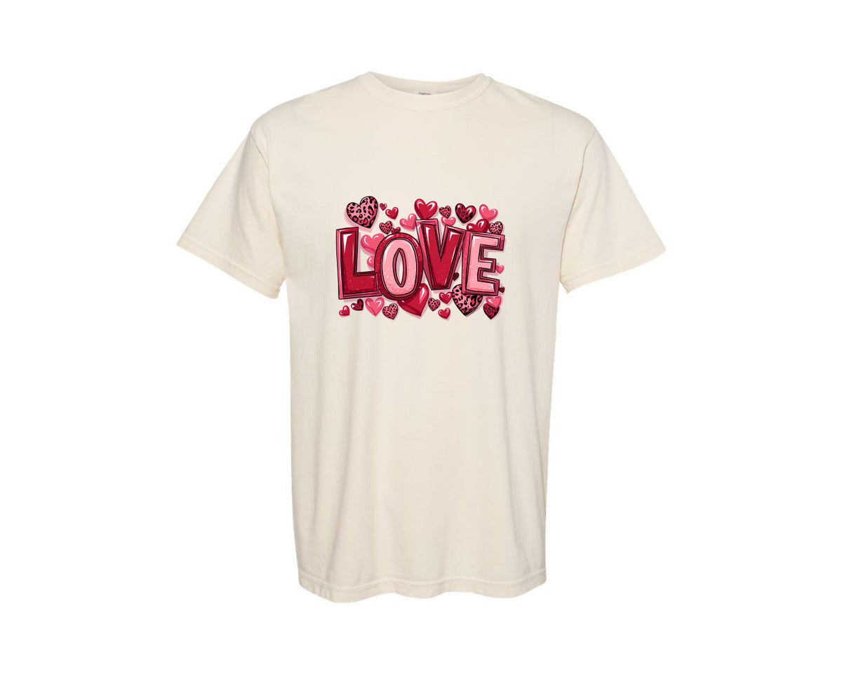 brand:Comfort Colors|color:Ivory|Love Valentine Design 6 Graphic T-Shirt