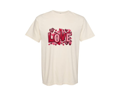 brand:Comfort Colors|color:Ivory|Love Valentine Design 6 Graphic T-Shirt