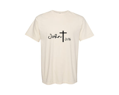 brand:Comfort Colors|color:Ivory|John 316 Christian T Shirt Design Graphic T-Shirt