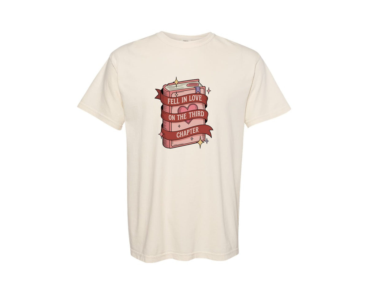 brand:Comfort Colors|color:Ivory|Book Love Chapter 3 Romance Quote Graphic T-Shirt