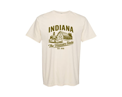 brand:Comfort Colors|color:Ivory|Indiana The Hoosier State 2 Graphic T-Shirt