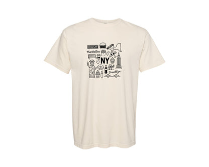 brand:Comfort Colors|color:Ivory|New York Trip Nyc Big Apple Retro Graphic T-Shirt