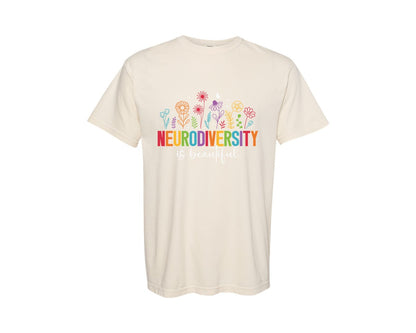 brand:Comfort Colors|color:Ivory|Autism Neurodiversity Is Beautiful Graphic T-Shirt