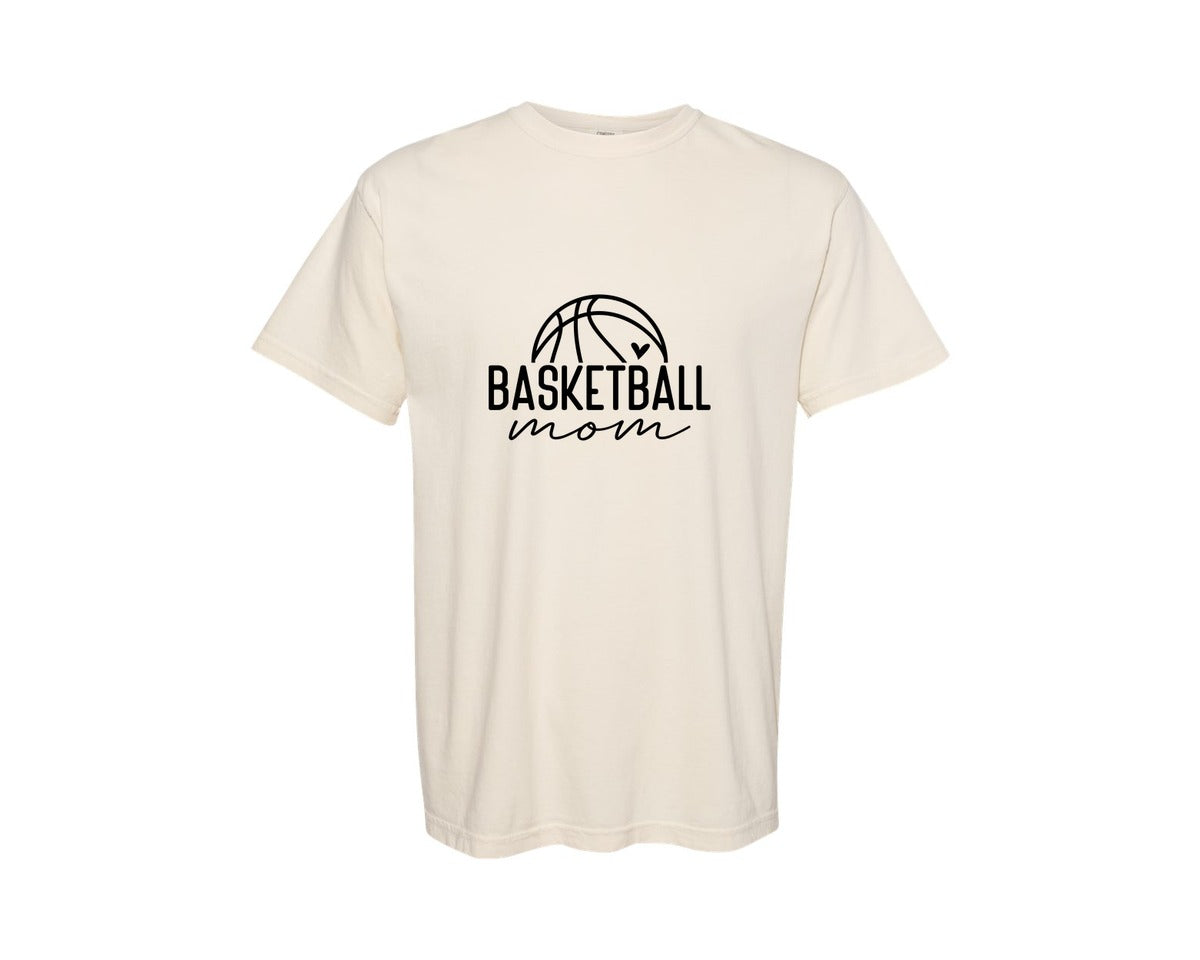 brand:Comfort Colors|color:Ivory|Basketball Mom Basketball Sport 2 Graphic T-Shirt