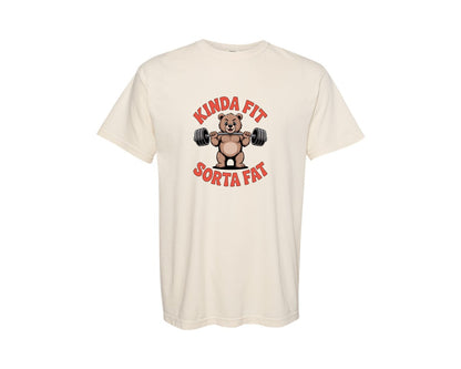 brand:Comfort Colors|color:Ivory|Kinda Fit Sorta Fat Bear Gym Graphic T-Shirt