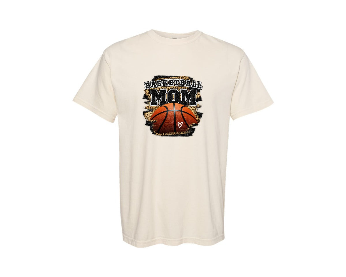 brand:Comfort Colors|color:Ivory|Basketball Mama Design Graphic T-Shirt