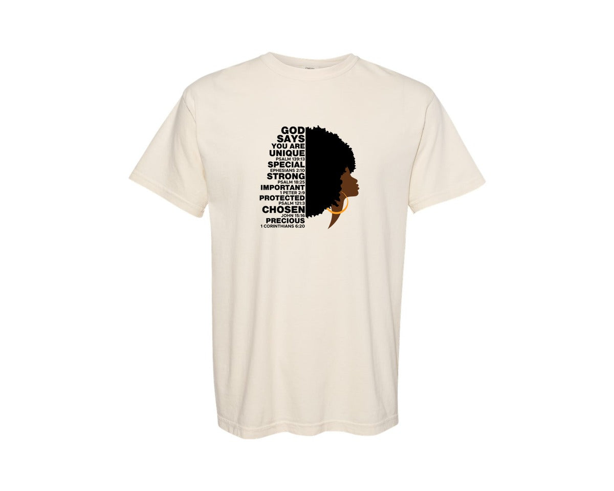 brand:Comfort Colors|color:Ivory|God Say Black History Month Graphic T-Shirt