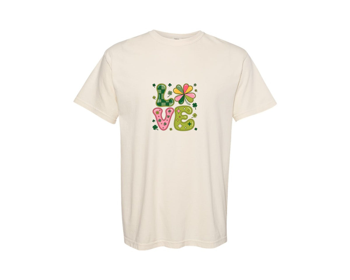 brand:Comfort Colors|color:Ivory|St Patricks Day Love 4 Graphic T-Shirt