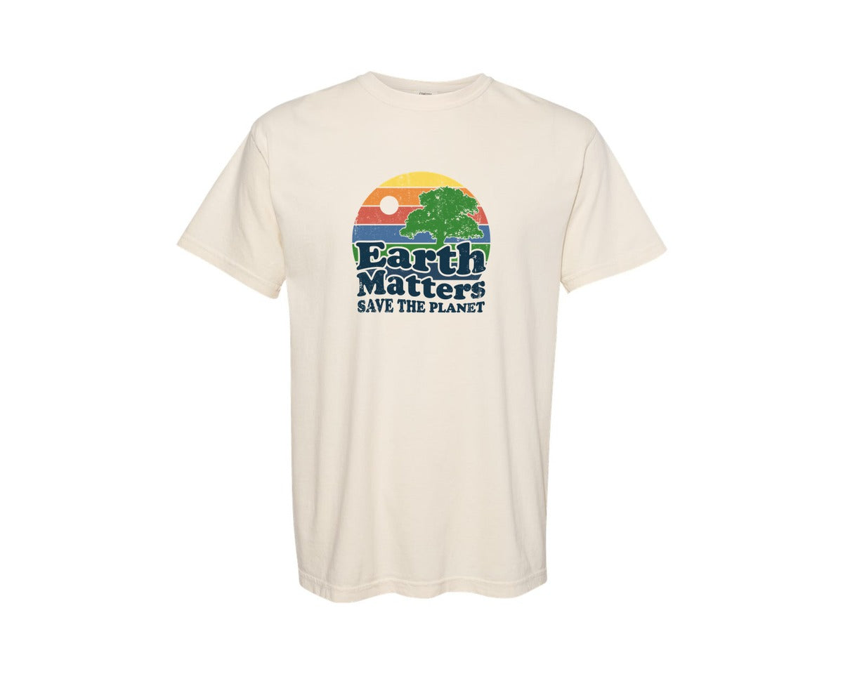 brand:Comfort Colors|color:Ivory|Earth Matters Save The Planet T Shirt Graphic T-Shirt