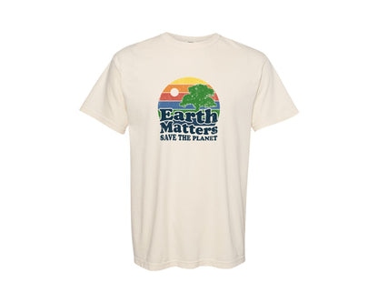 brand:Comfort Colors|color:Ivory|Earth Matters Save The Planet T Shirt Graphic T-Shirt