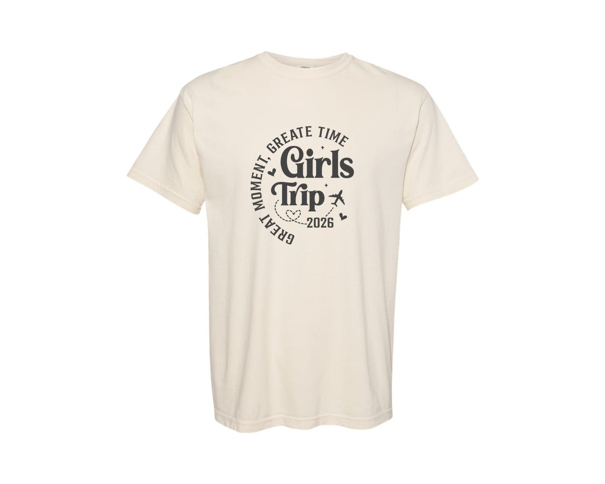 brand:Comfort Colors|color:Ivory|Girls Trip Summer Vacation 2025 3 Graphic T-Shirt