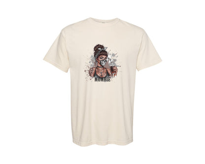 brand:Comfort Colors|color:Ivory|Mombie Spooky Tattooed Mom Art Graphic T-Shirt