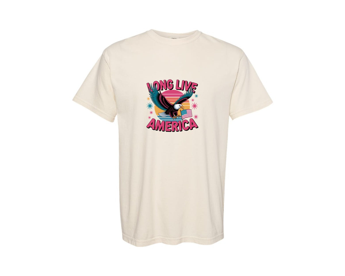 brand:Comfort Colors|color:Ivory|Long Live America Graphic T-Shirt