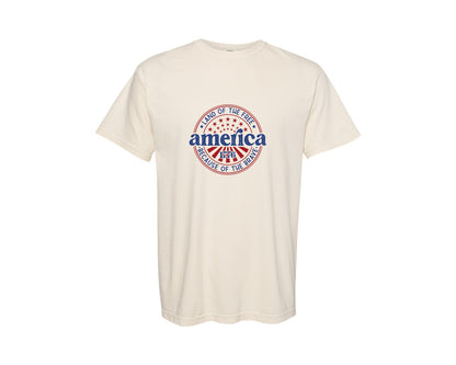 brand:Comfort Colors|color:Ivory|America 1776 Land 4Th Of July Graphic T-Shirt