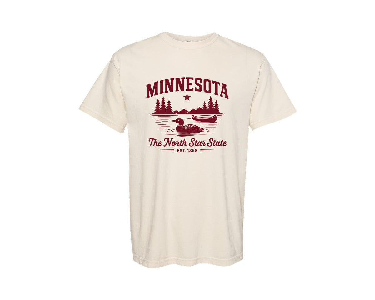brand:Comfort Colors|color:Ivory|Minnesota The North Star Graphic T-Shirt
