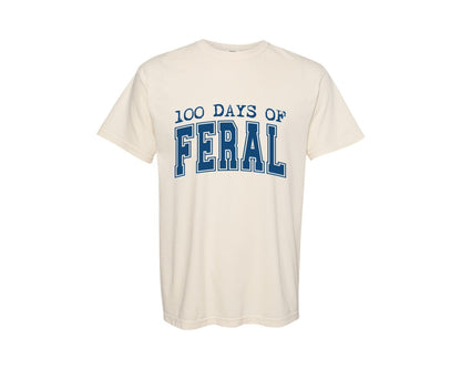 brand:Comfort Colors|color:Ivory|100 Days Of Feral Funny Raccoon School Graphic T-Shirt