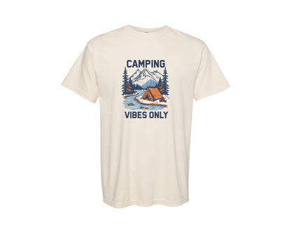 brand:Comfort Colors|color:Ivory|Camping Vibes Only Outdoor Adventure Tee Graphic T-Shirt