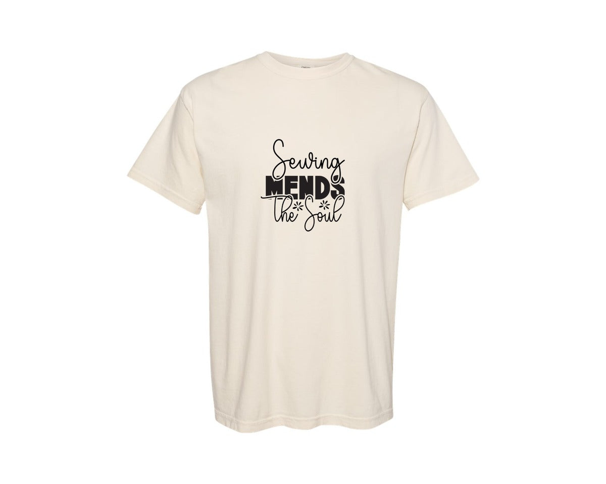 brand:Comfort Colors|color:Ivory|Sewing Mends The Soul Design 45 Graphic T-Shirt
