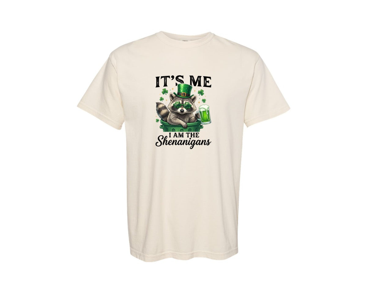 brand:Comfort Colors|color:Ivory|Its Me I Am The Shenanigans Raccoon Graphic T-Shirt