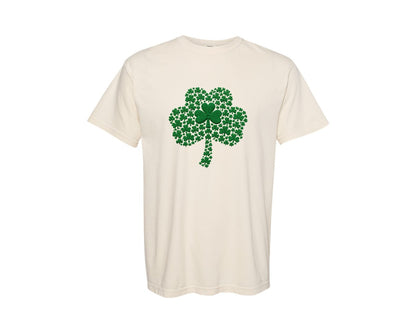 brand:Comfort Colors|color:Ivory|Crochet St Patricks Day Clover Graphic T-Shirt