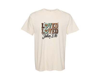 brand:Comfort Colors|color:Ivory|Loved John 316 So Very Loved Graphic T-Shirt