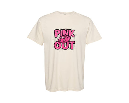 brand:Comfort Colors|color:Ivory|Breast Cancer Football Pink Out 15 Graphic T-Shirt