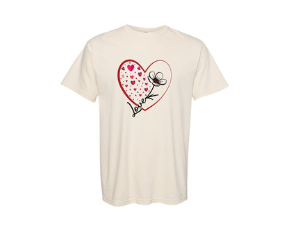brand:Comfort Colors|color:Ivory|Love Heart Valentines Day 4 Graphic T-Shirt