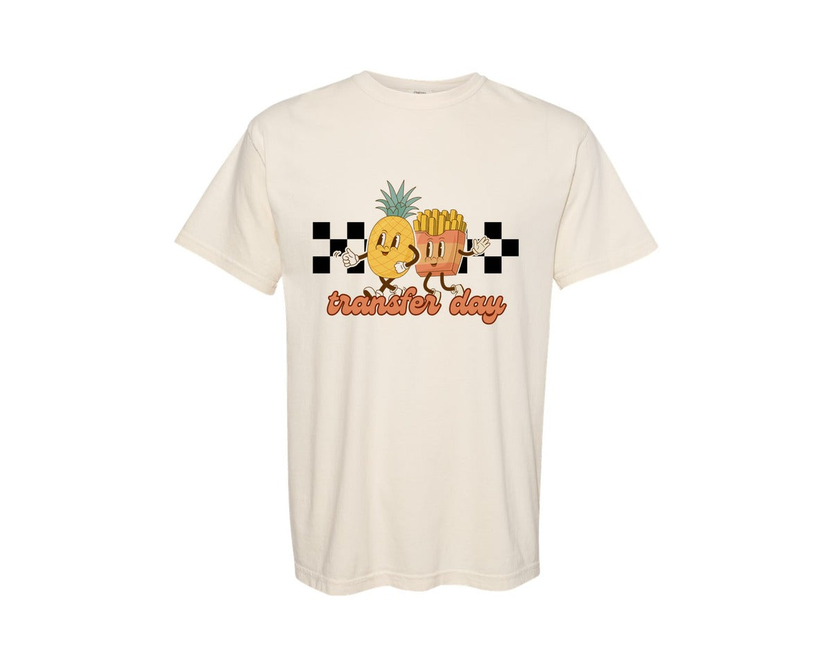 brand:Comfort Colors|color:Ivory|Transfer Day Ivf Fries And Pineapple Graphic T-Shirt