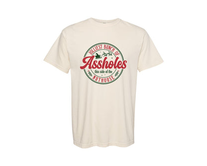 brand:Comfort Colors|color:Ivory|Jolliest Bunch Of Assholes Christmas Graphic T-Shirt