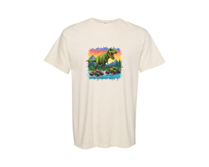 brand:Comfort Colors|color:Ivory|Dinosaur Monster Truck T Rex Graphic T-Shirt