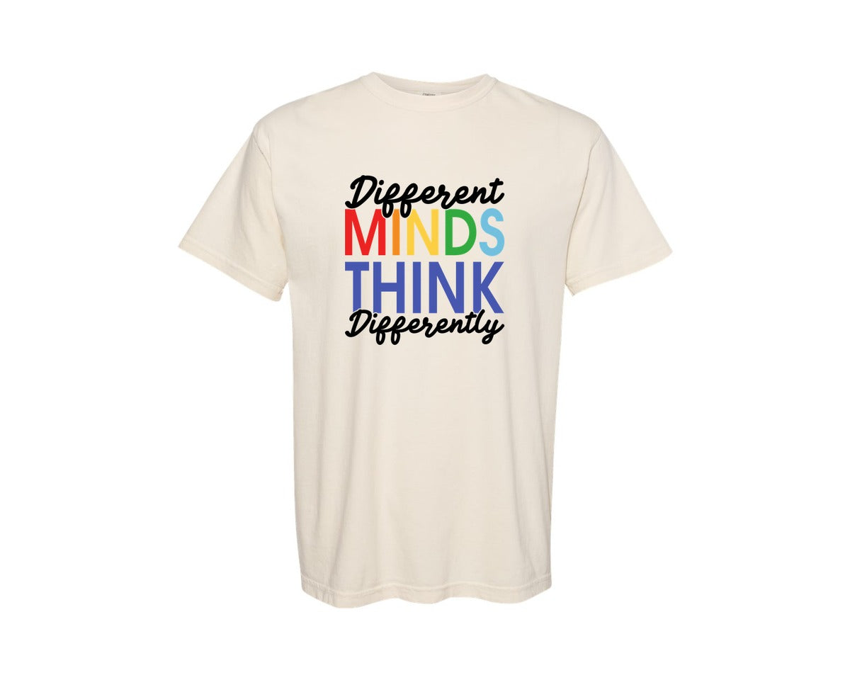 brand:Comfort Colors|color:Ivory|Different Minds Autism T Shirt Graphic T-Shirt