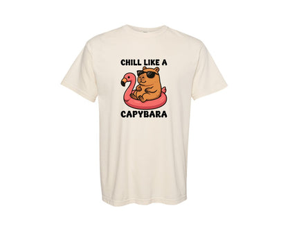 brand:Comfort Colors|color:Ivory|Chill Like A Capybara T Shirt Graphic T-Shirt