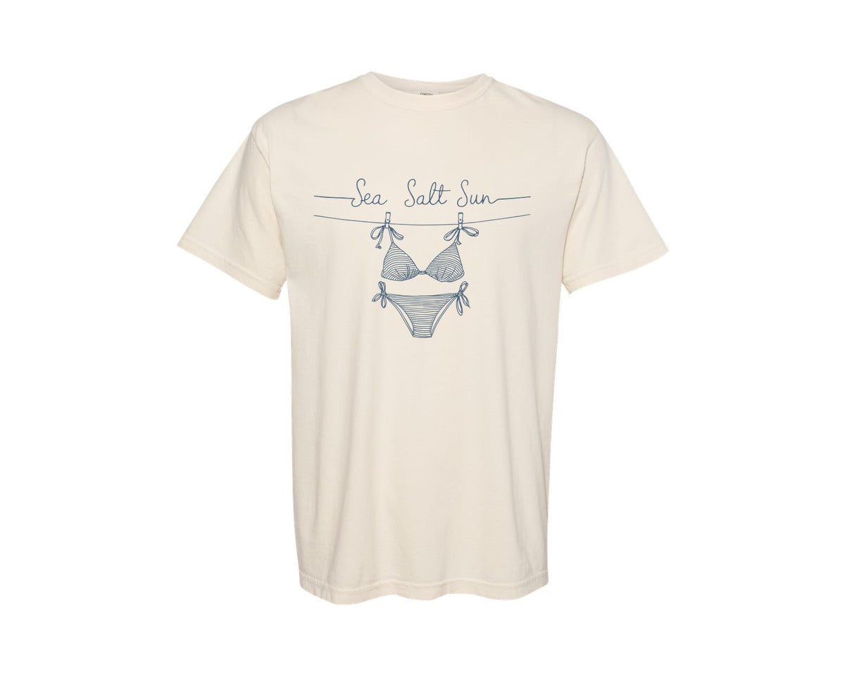 brand:Comfort Colors|color:Ivory|Sea Salt Sun Bikini Coastal Summer Graphic T-Shirt