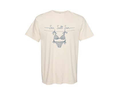 brand:Comfort Colors|color:Ivory|Sea Salt Sun Bikini Coastal Summer Graphic T-Shirt