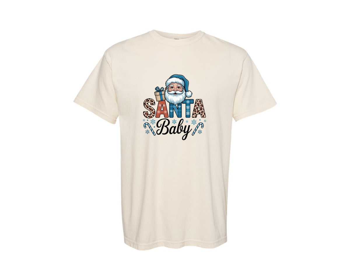 brand:Comfort Colors|color:Ivory|Santa Christmas Christmas Graphic T-Shirt