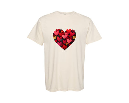 brand:Comfort Colors|color:Ivory|Valentine Day Heart Brushstroke 14 Graphic T-Shirt