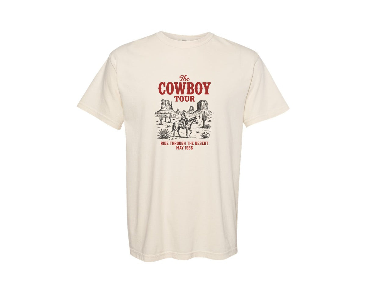brand:Comfort Colors|color:Ivory|The Cowboy Tour Rodeo Western Graphic T-Shirt