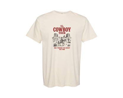 brand:Comfort Colors|color:Ivory|The Cowboy Tour Rodeo Western Graphic T-Shirt