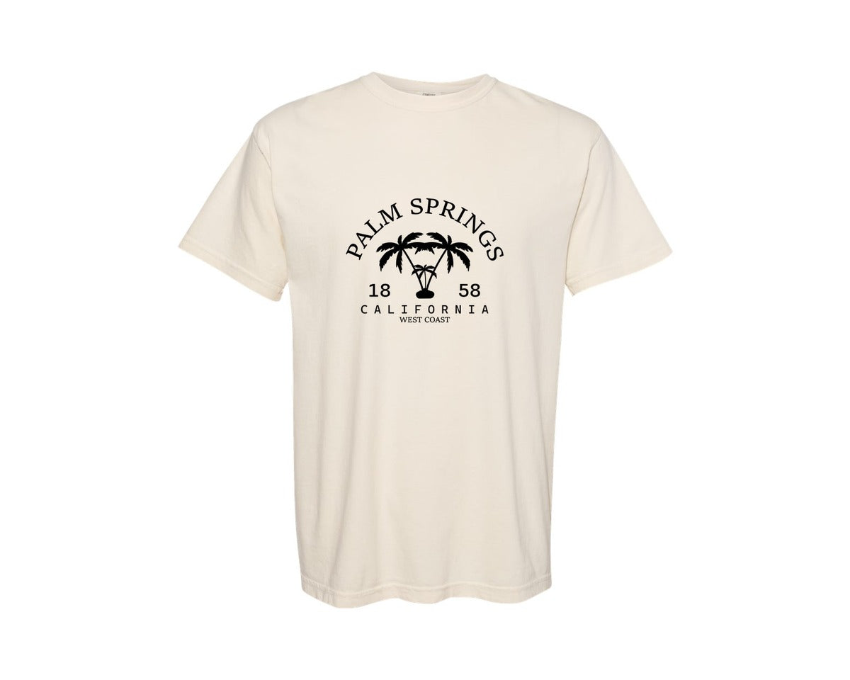 brand:Comfort Colors|color:Ivory|Palm Springs Cali California Spring Graphic T-Shirt