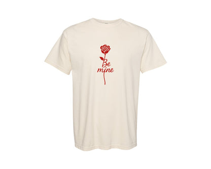 brand:Comfort Colors|color:Ivory|Be Mine Valentine Rose Love 2 Graphic T-Shirt