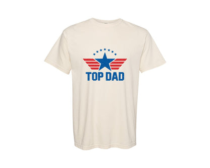 brand:Comfort Colors|color:Ivory|Patriotic Aviation Style Top Dad Graphic T-Shirt