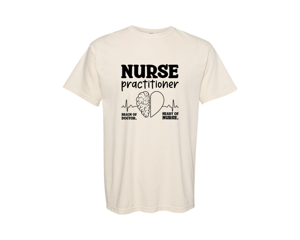 brand:Comfort Colors|color:Ivory|Nurse Practitioner Nurse Graduation Graphic T-Shirt