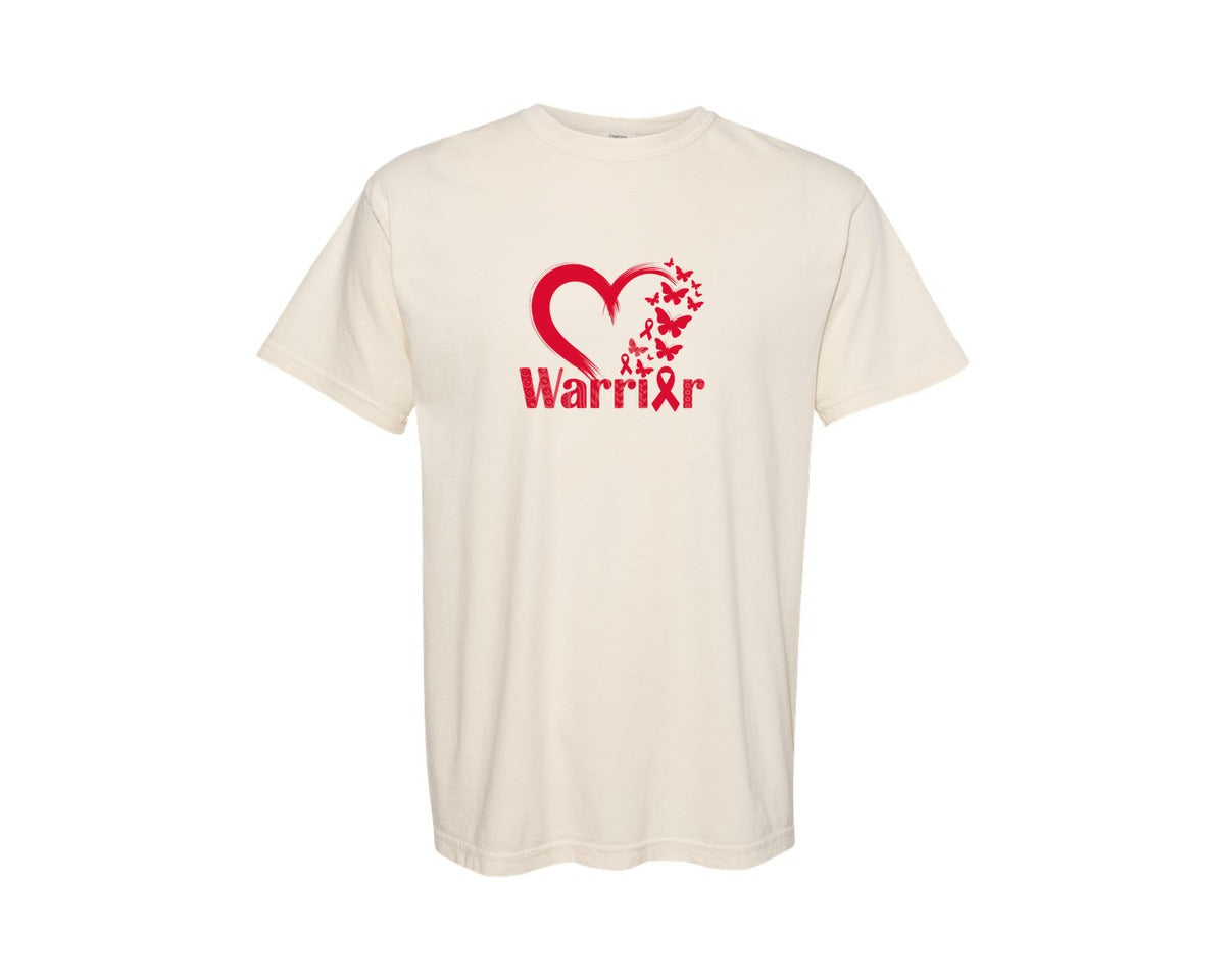 brand:Comfort Colors|color:Ivory|Heart Warrior Butterfly Ribbon Graphic T-Shirt