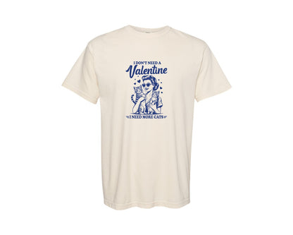 brand:Comfort Colors|color:Ivory|Retro Cat Mom Valentine Anti Valentine Graphic T-Shirt