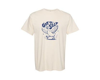 brand:Comfort Colors|color:Ivory|Funny Goose Got Too Silly Design Graphic T-Shirt